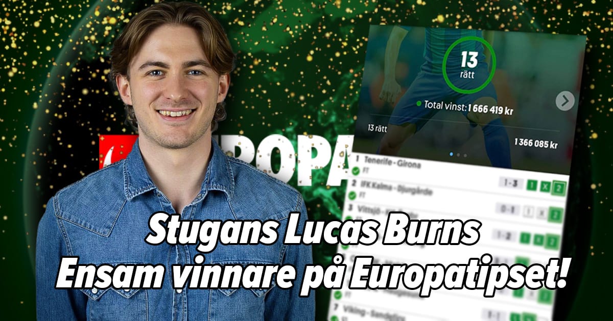 Lucas Burns ensam vinnare Europatipset