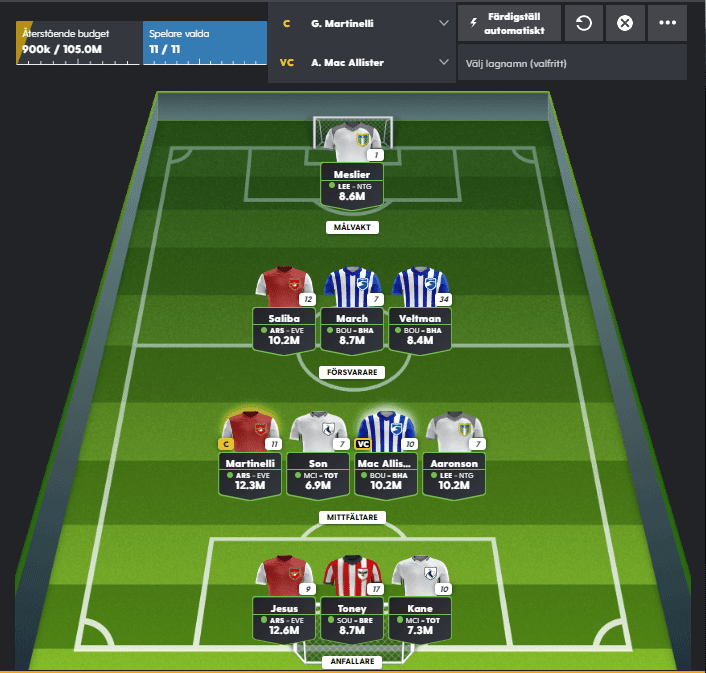 Laget fantasy 10 sept