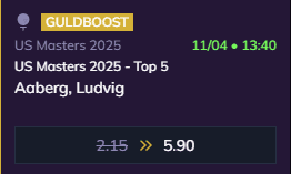 Ludvig åberg topp 5