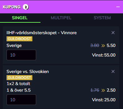 sverige vm boostar
