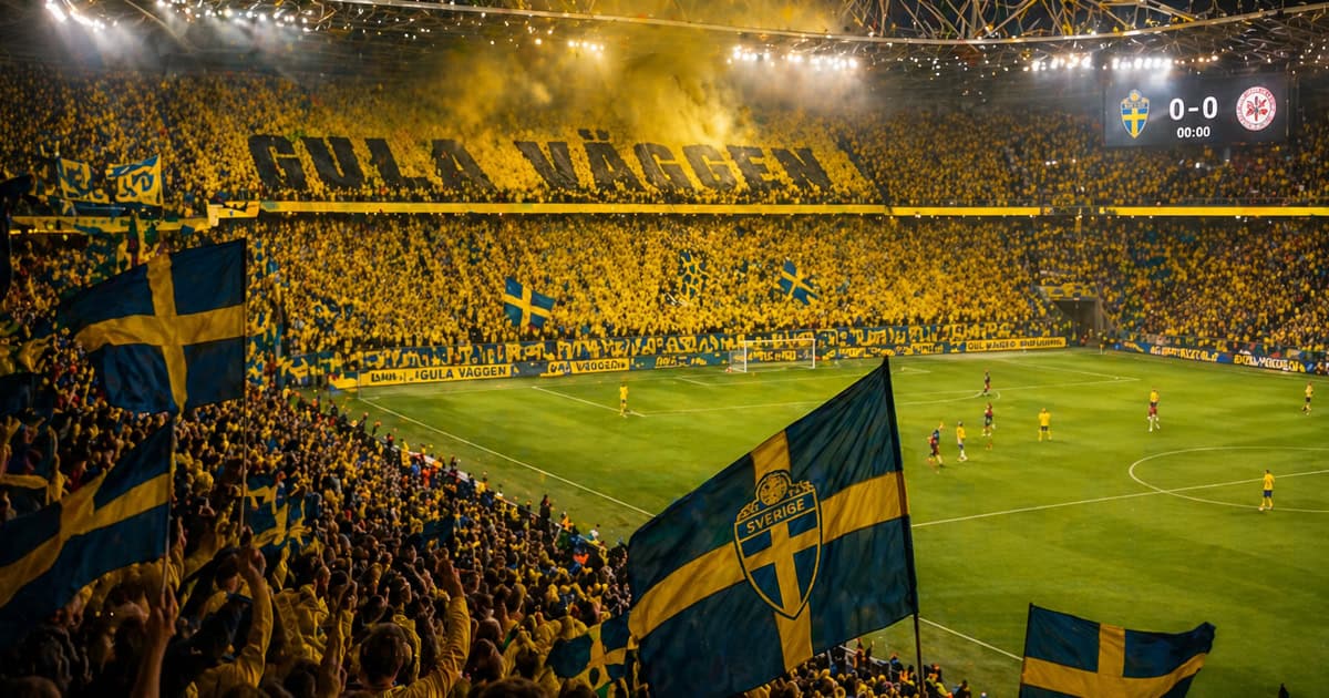 Fotbolls VM 2026 Sverige Gula Väggen