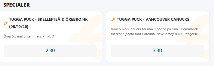 NHL SHL speltips